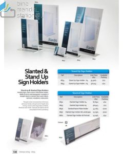 Bantex 8852 Slanted Sign Holder A4 Akrilik display pajangan brosur promosi