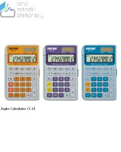 Jual Kalkulator Saku Pocket 12 Digit Joyko Calculator CC-21 (Purple,Yellow,Blue) termurah harga grosir Jakarta